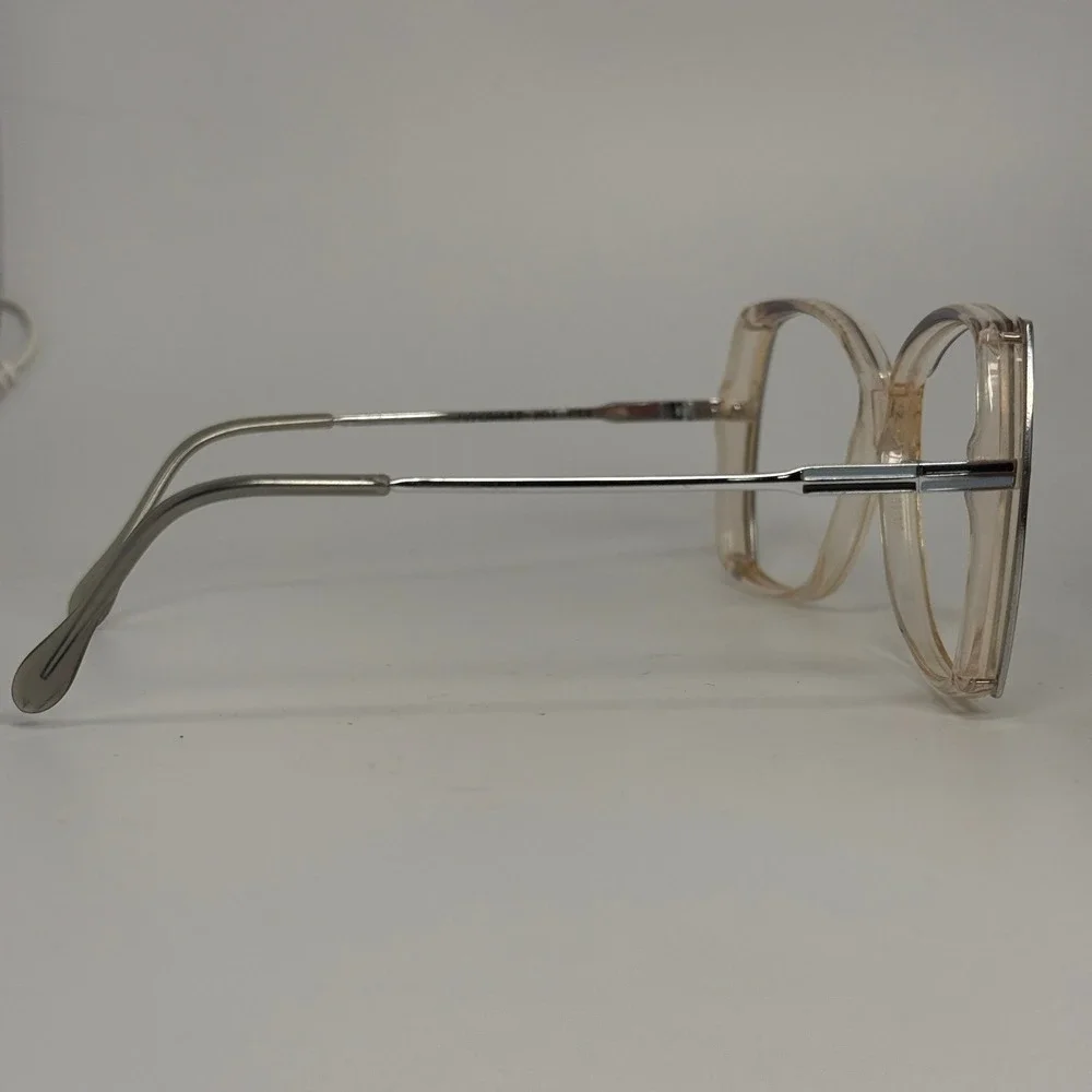 Zylloware 201 Vintage Oversized Butterfly Eyeglasses Clear Silver Frames  22583‎